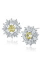 【送料無料】 シージーバイケネスジェイレーン レディース ピアス・イヤリング アクセサリー Cubic Zirconia Halo Stud Earrings YELLOW/ SILVER