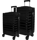 【送料無料】 ヴィンスカムート レディース ハンドバッグ バッグ Set of Two Zeke Hardshell Spinner Suitcase BLACK