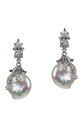 【送料無料】 シージーバイケネスジェイレーン レディース ピアス・イヤリング アクセサリー CZ & Freshwater Pearl Drop Earrings WHITE-CLEAR-SILVER