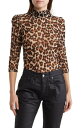 【送料無料】 キャサリンマランドリーノ レディース シャツ トップス Leopard Three-Quarter Sleeve Mesh Top LEOPARD