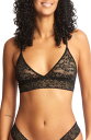 【送料無料】 ハンキーパンキー レディース ブラジャー アンダーウェア Night Fever Triangle Lace Bralette BLACK/ GOLD