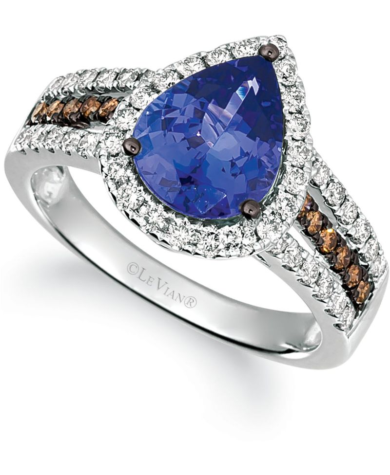 ル ヴァン レディース リング アクセサリー Blueberry Tanzanite (2 ct. t.w.) & Diamond (5/8 ct. t.w.) Ring in 14k White Gold Tanz..