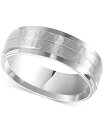 トリトン レディース リング アクセサリー Men's Hammered and Brush Finish Wedding Band in 14k White Gold White Gold