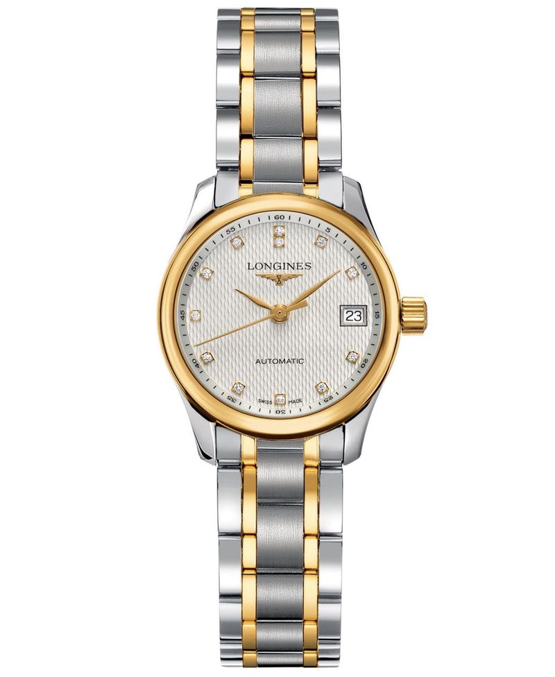 ロンジン ロンジン レディース 腕時計 アクセサリー Women's Swiss Automatic Master Diamond Accent 18k Gold and Stainless Steel Bracelet Watch 26mm L21285777 No Color
