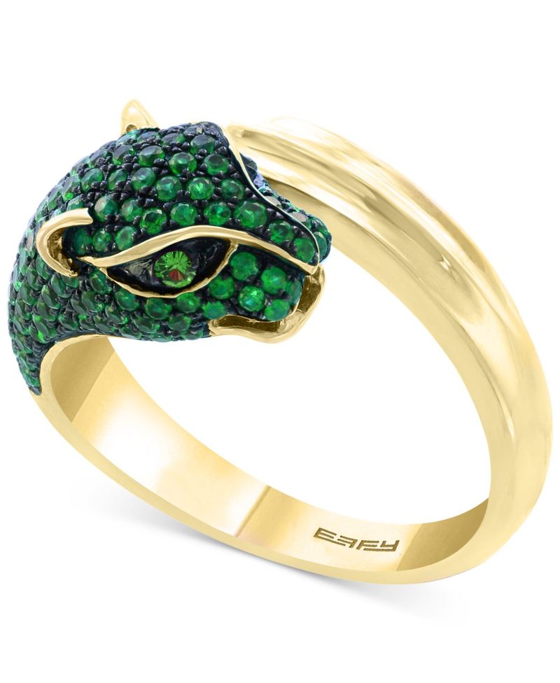 エフィー レディース リング アクセサリー EFFY Emerald (1 ct. t.w.) and Tsavorite Accent Panther Ring in 14k Gold Emerald