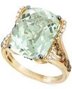 ル ヴァン レディース リング アクセサリー Mint Julep Quartz (9-3/4 ct. t.w.) White Diamond (1/8 ct. t.w.) and Chocolate Diamond (3/8 ct. t.w.) Ring in 14k Gold Mint Julep Quartz