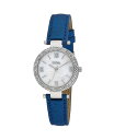 {u}bL fB[X rv ANZT[ Women's Blue Polyurethane Strap Glitz Mop Dial Watch 30mm Blue
