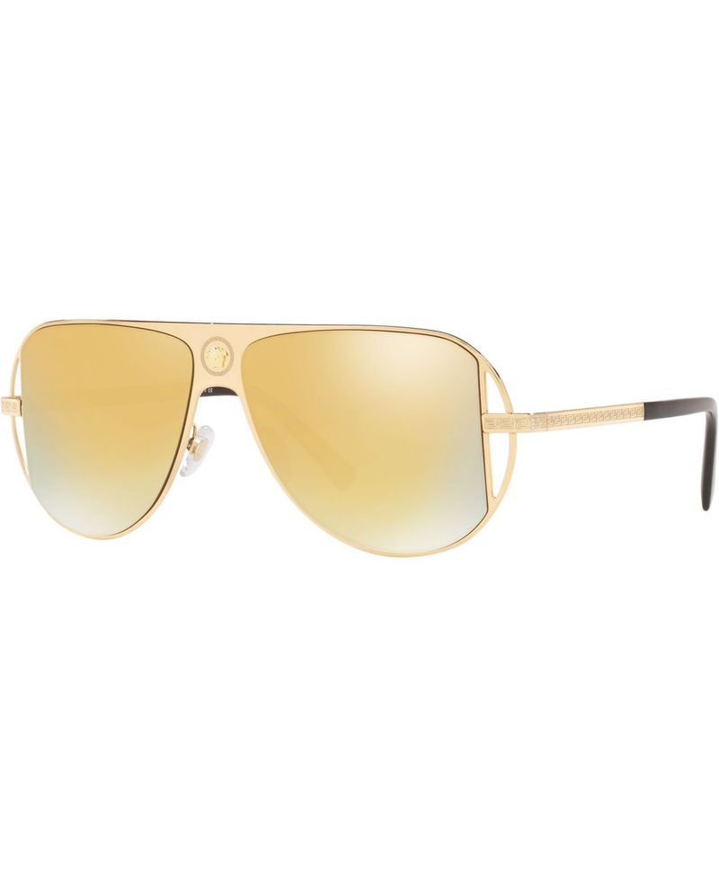 ヴェルサーチ ヴェルサーチ メンズ サングラス・アイウェア アクセサリー Sunglasses VE2212 57 GOLD/BROWN MIRROR