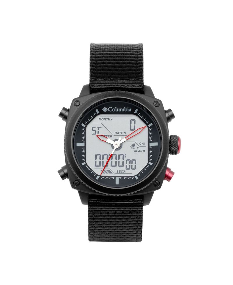 コロンビア レディース 腕時計 アクセサリー Men's Ridge Runner Black Nylon Analog-Digital Watch 45mm Black