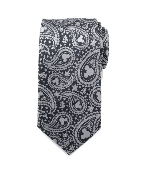 ディズニー  ディズニー メンズ ネクタイ アクセサリー Mickey Mouse Paisley Men's Tie Gray