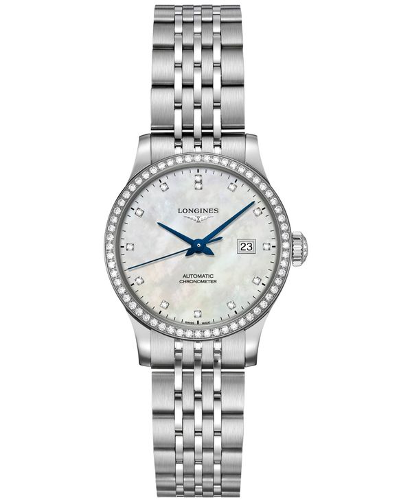ロンジン ロンジン レディース 腕時計 アクセサリー Women's Swiss Automatic Record Collection Diamond (1/2 ct. t.w.) Stainless Steel Bracelet Watch 30mm No Color