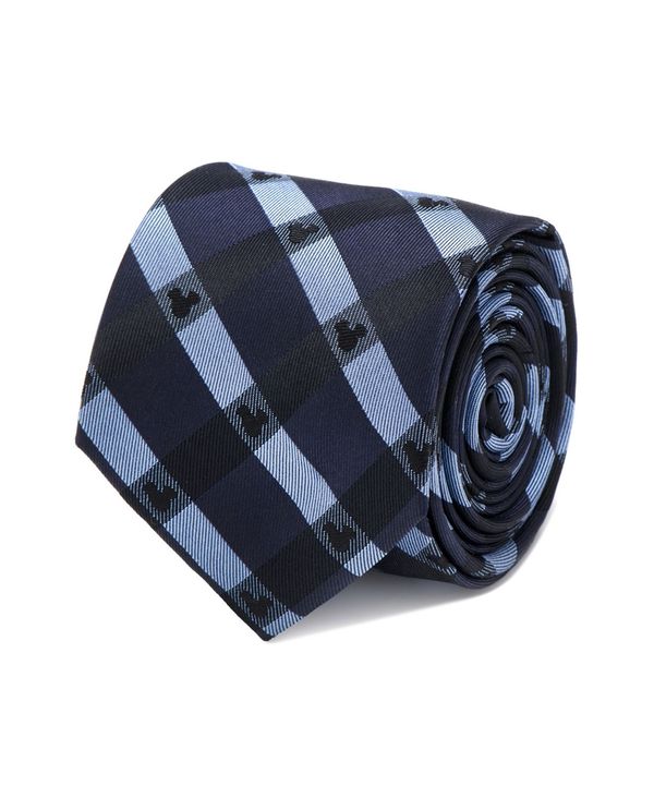 ディズニー  ディズニー メンズ ネクタイ アクセサリー Mickey Mouse Plaid Men's Tie Blue