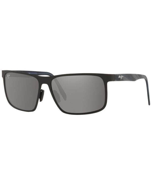 マウイジム メンズ サングラス・アイウェア アクセサリー Men's Polarized Sunglasses MJ000671 61 Wana Black Matte