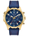 ブロバ メンズ 腕時計 アクセサリー Men's Chronograph Marine Star Blue Leather & Silicone Strap Watch 43mm No Color