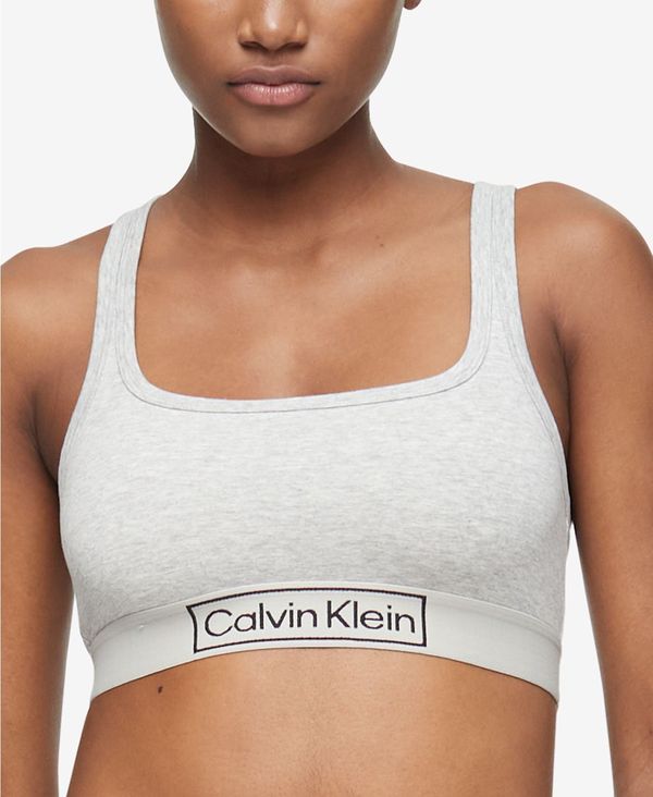 カルバンクライン レディース ブラジャー アンダーウェア Women's Reimagined Heritage Unlined Bralette QF6768 Grey Heather