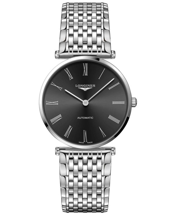 ロンジン ロンジン レディース 腕時計 アクセサリー Women's Swiss Automatic La Grande Classique de Longines Stainless Steel Bracelet Watch 38mm Black