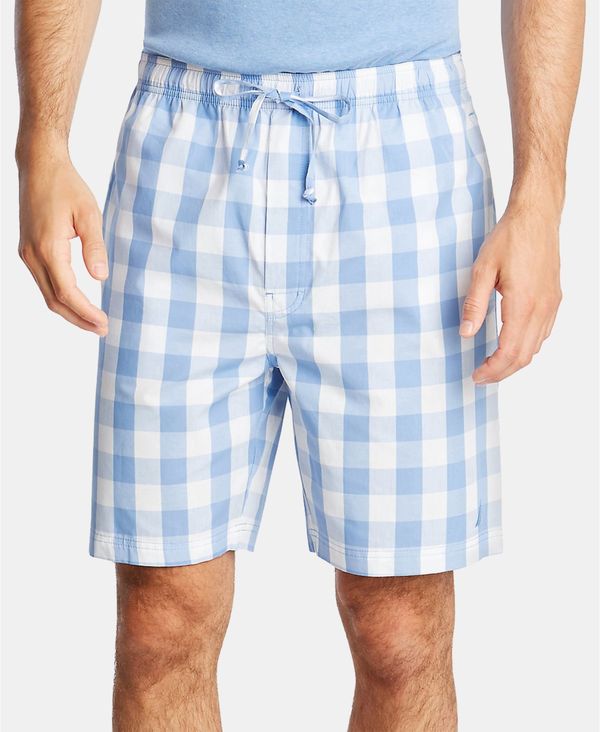 ナウティカ メンズ ハーフパンツ・ショーツ ボトムス Men's Cotton Plaid Pajama Shorts Riviera Blue