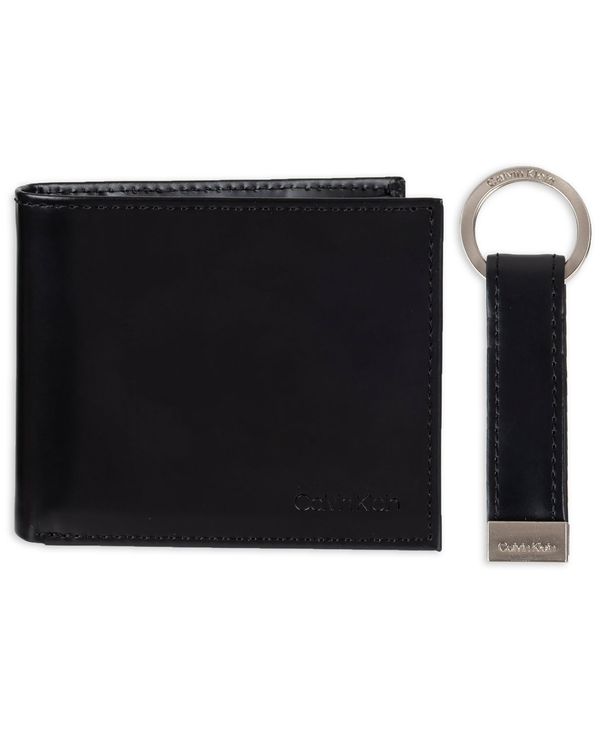 カルバン・クライン 定期入れ メンズ カルバンクライン メンズ 財布 アクセサリー Men's RFID Passcase Wallet & Key Fob Set Black