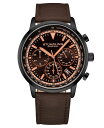 XgD[O Y rv ANZT[ Men's Chrono Dark Brown Genuine Leather Strap Watch 44mm Brown