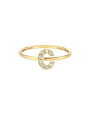 ]Gt fB[X O ANZT[ Diamond Initial 14K Yellow Gold Ring Gold-C