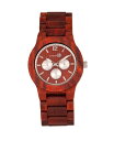 A[XEbh fB[X rv ANZT[ Bonsai Wood Bracelet Watch W/Day/Date Red 45Mm Red