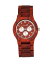 å ǥ ӻ ꡼ Bonsai Wood Bracelet Watch W/Day/Date Red 45Mm Red