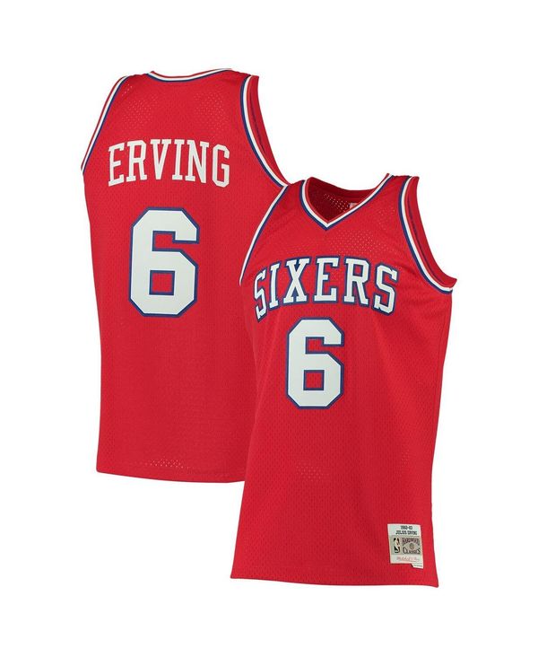 ミッチェル&ネス メンズ シャツ トップス Men's Julius Erving Red Philadelphia 76ers Big and Tall Hardwood Classics Jersey Red