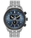 V`Y Y rv ANZT[ Eco-Drive Men's Chronograph Brycen Stainless Steel Bracelet Watch 44mm Silver