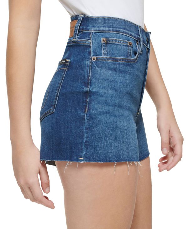 カルバンクライン レディース ハーフパンツ・ショーツ ボトムス High-Rise Cutoff Denim Shorts Mediterranean