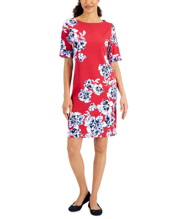 ケレンスコット レディース ワンピース トップス Petite Floral-Print Shift Dress, Created for Macy's New Red Amore
