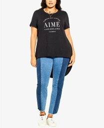 シティーシック レディース シャツ トップス Trendy Plus Size Aimee High Low T-shirt Black