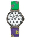 XeB[u }f fB[X rv ANZT[ Women's Multi Colored- Green, Purple, Pink, Yellow Polyurethane Leather with Steve Madden Logo and Stitching Watch, 36mm Green, Purple, Multi