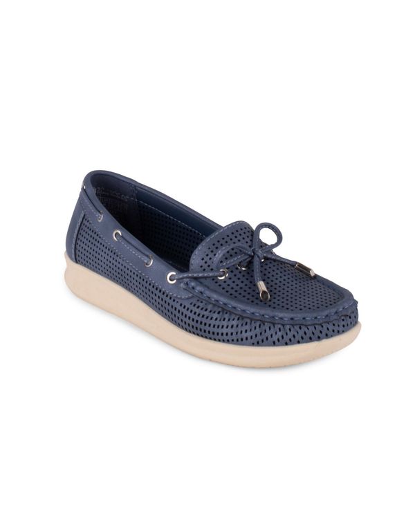 グロリアバンデービルト レディース パンプス シューズ Women's Shelley Perforated Loafer Shoes Navy