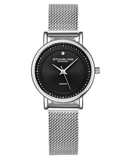ストゥーリング メンズ 腕時計 アクセサリー Women's Quartz Silver-Tone Mesh Bracelet Watch 29mm Black ストゥーリング メンズ 腕時計 アクセサリー Women's Quartz Silver-Tone Mesh Bracelet Watch 29mm Black