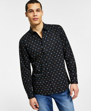 アイエヌシーインターナショナルコンセプト メンズ シャツ トップス Men's Check-Print Shirt, Created for Macy's Deep Black Comb