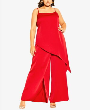 シティーシック レディース ジャンプスーツ トップス Trendy Plus Size Wildfire Jumpsuit Sexy Red