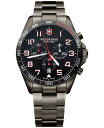 rNgmbNX Y rv ANZT[ Men's Chronograph Fieldforce Sport Gray PVD Stainless Steel Bracelet Watch 42mm Gray