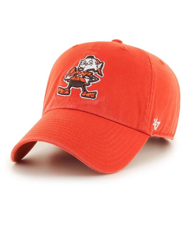 47ブランド メンズ 帽子 アクセサリー Cleveland Browns CLEAN UP Strapback Cap Orange