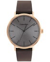 カルバンクライン メンズ 腕時計 アクセサリー Brown Leather Strap Watch 42mm Brown