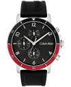 カルバンクライン メンズ 腕時計 アクセサリー Men's Gauge Sport Silicone Strap Watch 46mm Black その1