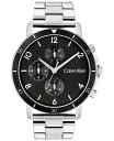 カルバンクライン 腕時計（メンズ） カルバンクライン メンズ 腕時計 アクセサリー Men's Gauge Stainless Steel Bracelet Watch 46mm Silver