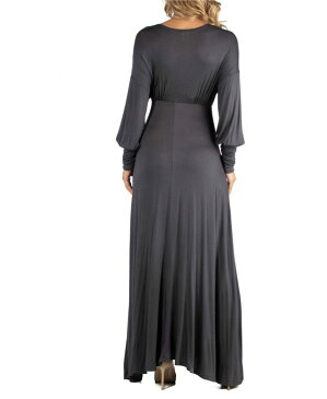 24セブンコンフォート レディース ワンピース トップス Formal Long Sleeve Maternity Maxi Dress Dark Gray