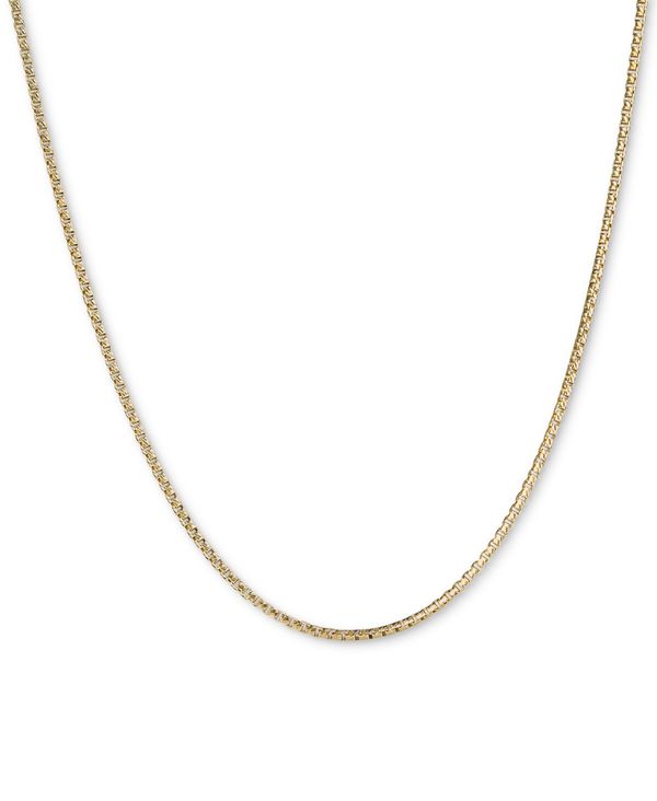 イタリアン ゴールド レディース ネックレス・チョーカー・ペンダントトップ アクセサリー Textured Box Link 22 Chain Necklace in 14k Gold Yellow Gold