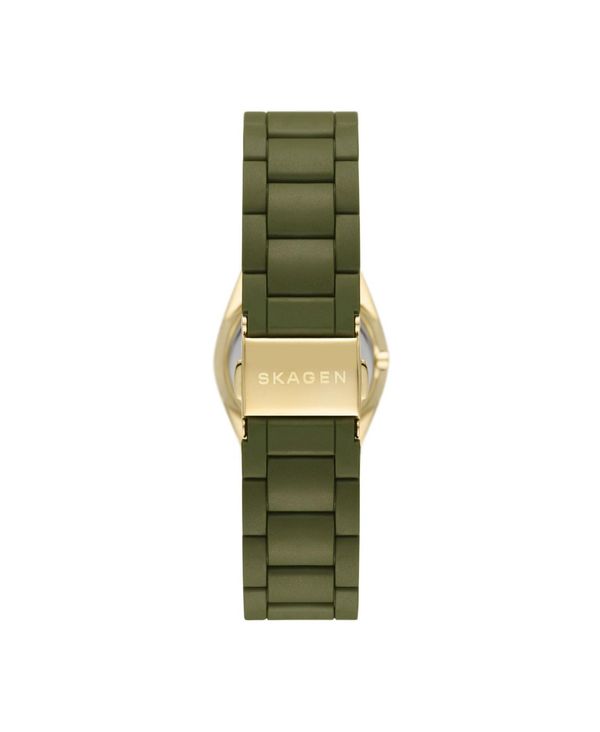 スカーゲン レディース 腕時計 アクセサリー Women's in Grenen Lille Green Made with 100% Recycled Ocean Plastics Link Bracelet Watch, 26mm Green