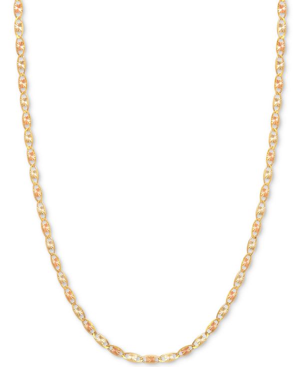 C^A S[h fB[X lbNXE`[J[Ey_ggbv ANZT[ 16 Tri-Color Valentina Chain Necklace (1/5mm) in 14k Gold White Gold & Rose Gold Tri-Tone