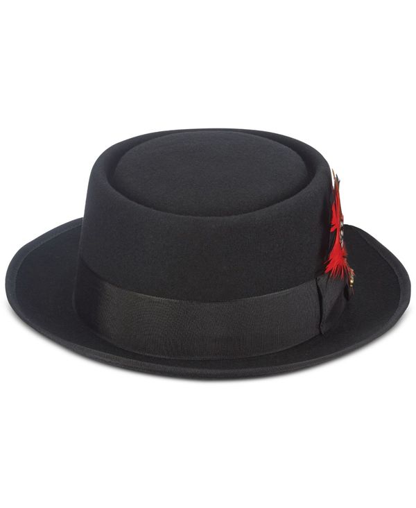 スカラ メンズ アクセサリー 帽子 ウール Scala Men's Wool Pork Pie Hat Black ブラック