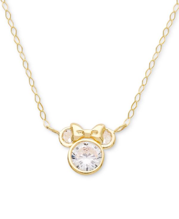 fBYj[ fB[X lbNXE`[J[Ey_ggbv ANZT[ Children's Cubic Zirconia Minnie Mouse 15 Pendant Necklace in 14k Gold Yellow Gold