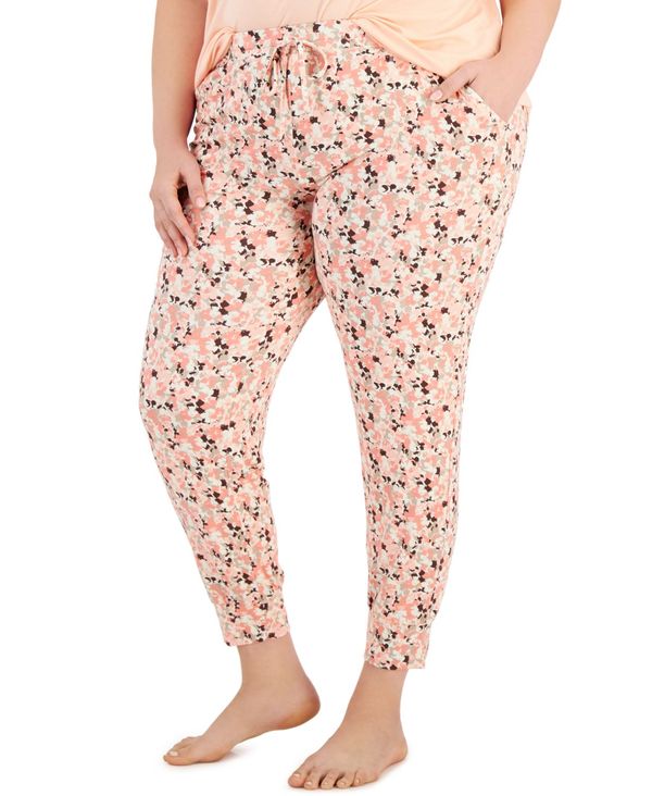 アルファニ レディース カジュアルパンツ ボトムス Plus Size Printed Jogger Pajama Pants, Created For Macy's Peach Sorbet Floral