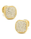 JtNX Y JtX{^ ANZT[ Stainless Steel White Pave Crystal Cufflinks Gold