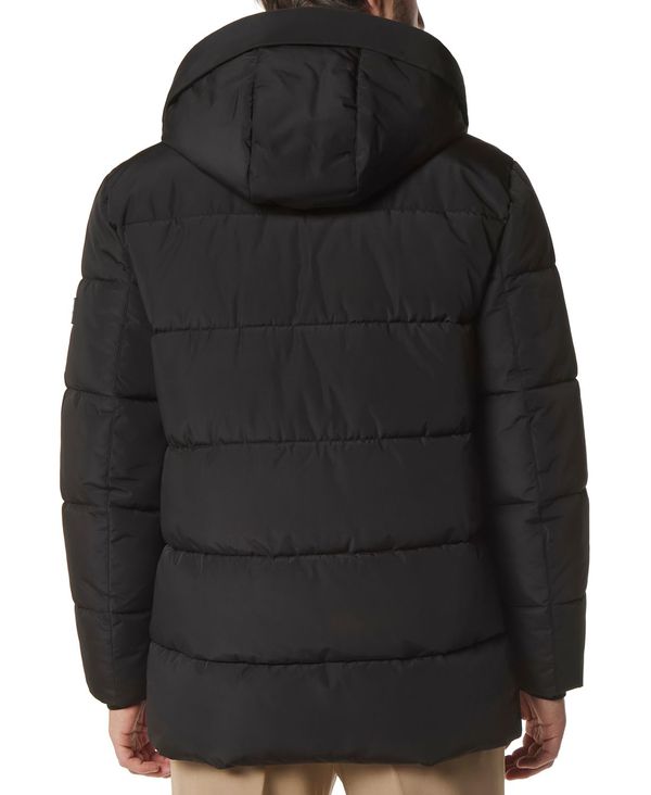 マークニューヨーク メンズ ジャケット・ブルゾン アウター Men's Yarmouth Micro Sheen Parka Jacket with Fleece-Lined Hood Black